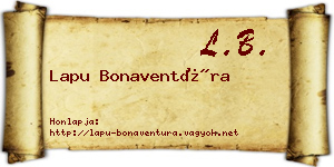 Lapu Bonaventúra névjegykártya